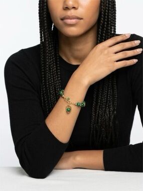 Gold-Plated Semi precious with Green Tigers Eye Beads and Pendant